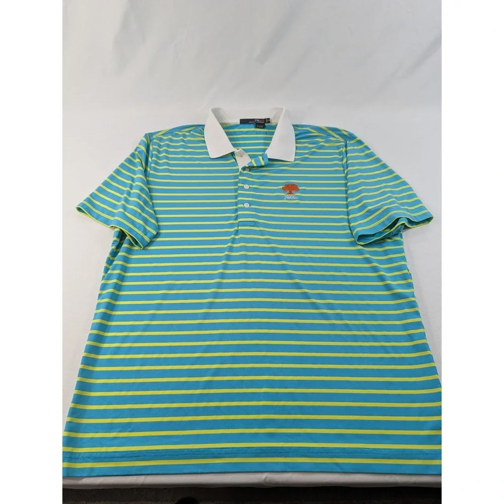Men's Polo RLX Ralph Lauren Short Sleeve Oak Tree National Polo Shirt Sz XL Gree